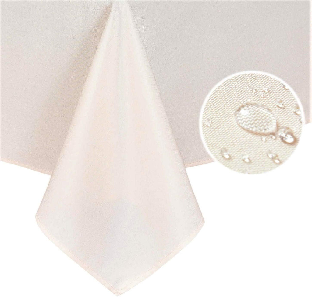 Faux Linen Square Tablecloth 60”×60” – Spill - Resistant, Washable & Wrinkle - Free Indoor/Outdoor Table Cover, Peach Pink - OurOwnHaven