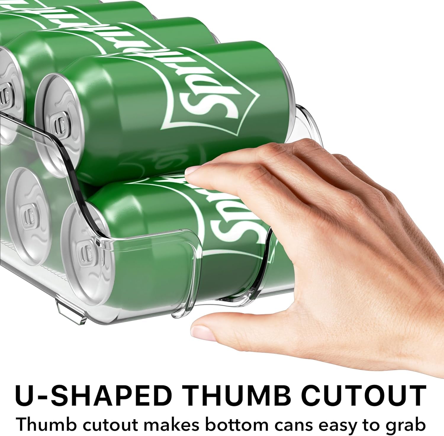 Soda Can Organizer and Dispenser for Refrigerator / Pantry, Clear, Set of 2 - OurOwnHaven