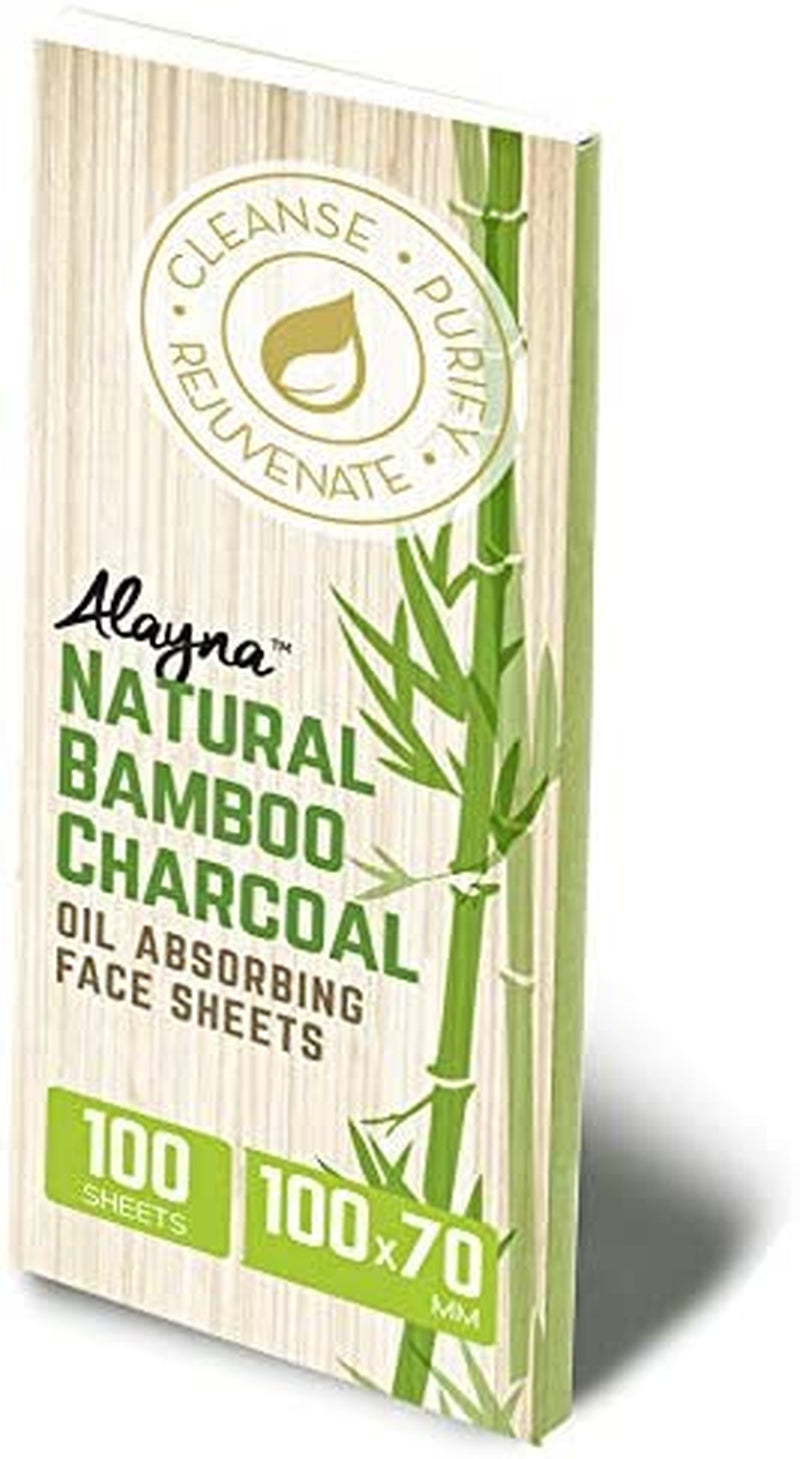 Bamboo Charcoal Oil Blotting Sheets (3-Pack, 300 Count) – Natural Face Blotters to Absorb Shine for Makeup & Skincare