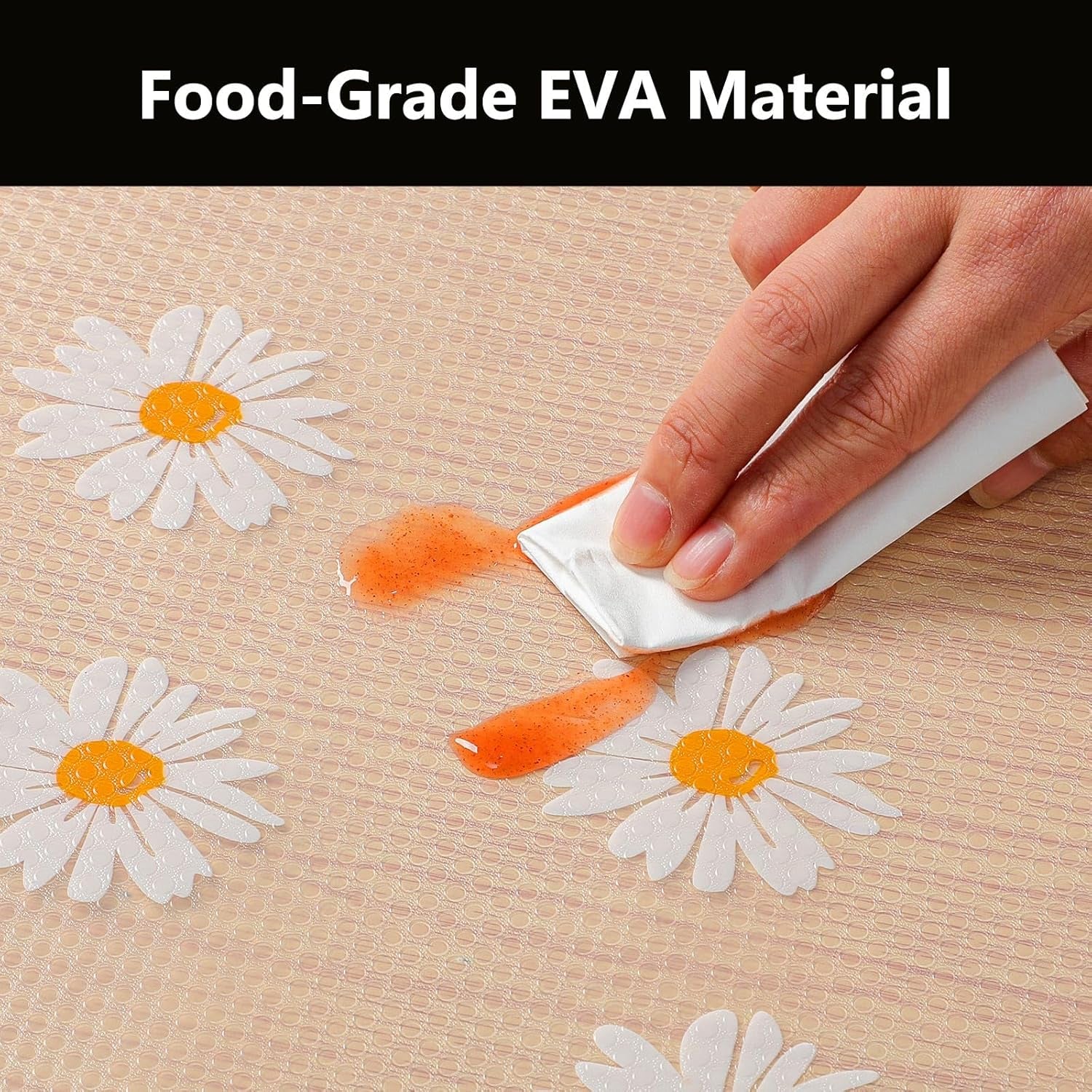 Kitchen Shelf & Drawer Liners – Waterproof, Oil - Proof Non - Adhesive EVA Cabinet Liner, Washable Floral Design (11.8”×118”) - OurOwnHaven