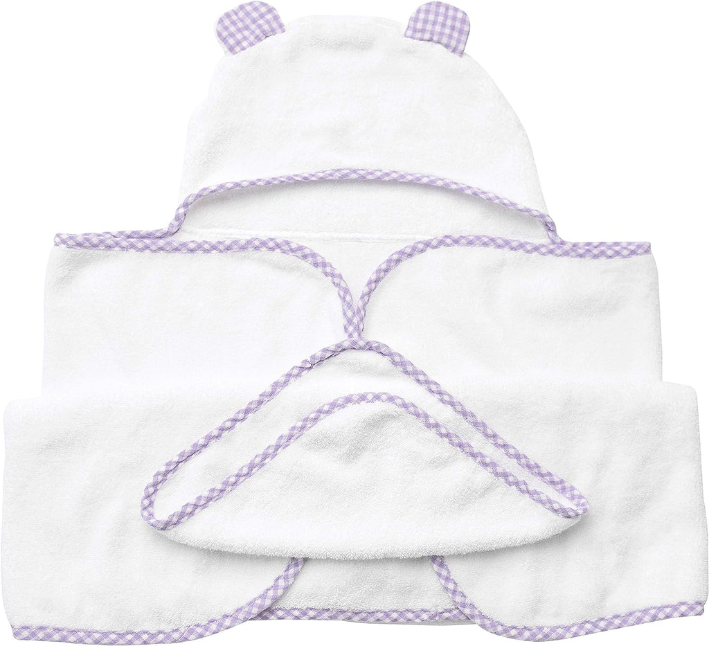 Premium Hooded Baby Towels for Girls – Organic Bamboo Viscose Bath Towel & Washcloth Set, Ultra-Soft & Absorbent (Purple)
