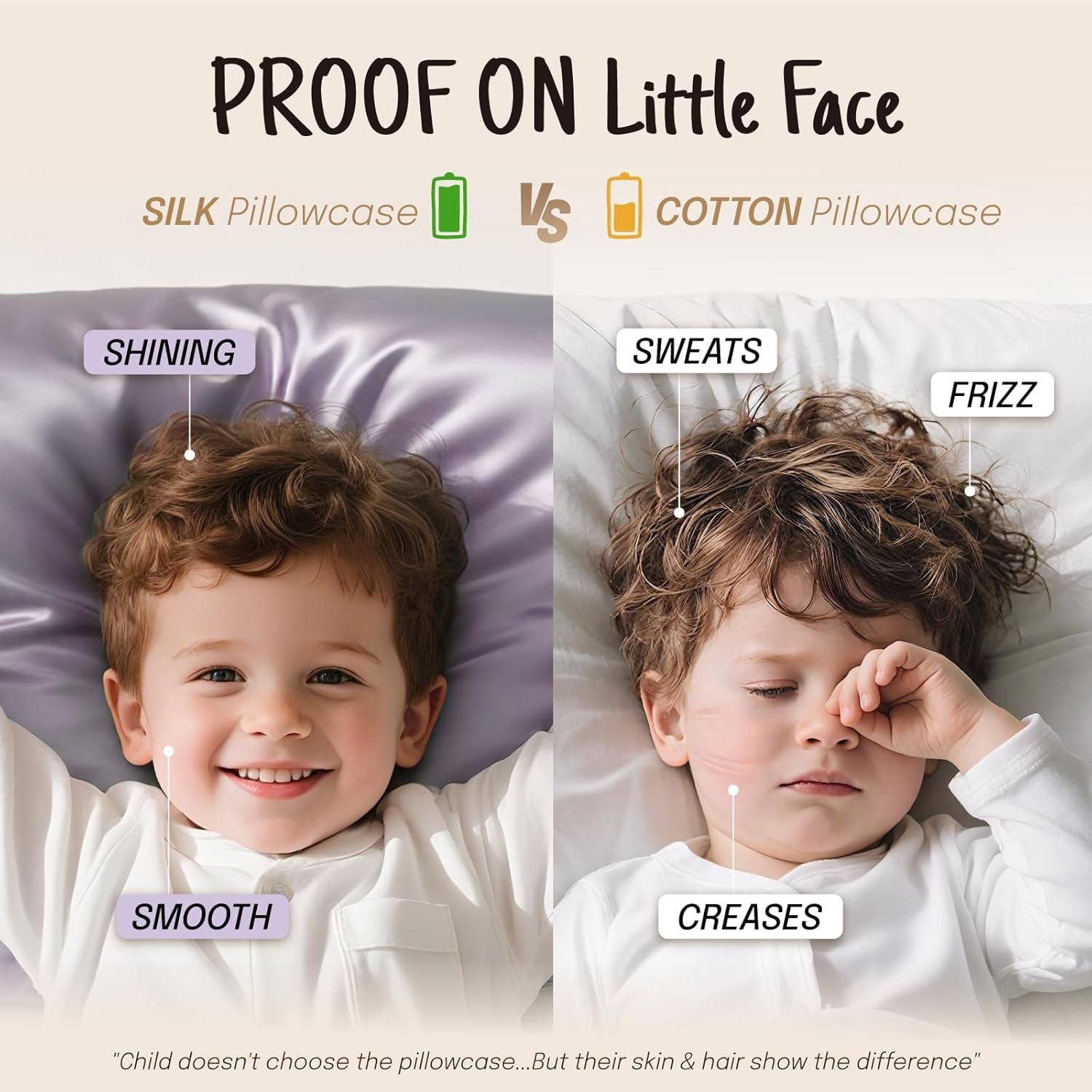 100% Mulberry Silk Toddler Pillowcase – 19 Momme Double-Sided Natural Silk for Hair & Skin, Hidden Zipper (13”×18”, Light Plum)