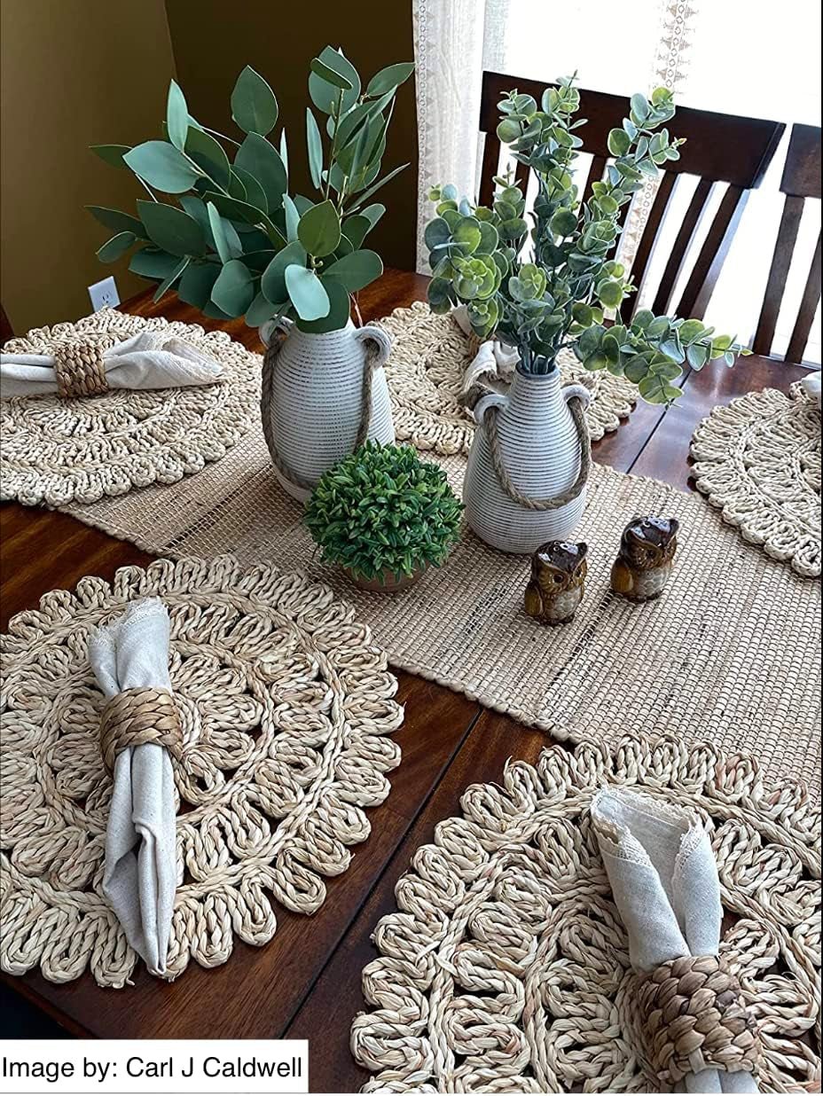 Handmade Natural Jute Table Runner – Eco - Friendly Boho Table Decor for Dining, Weddings & Parties (13”×72”) - OurOwnHaven