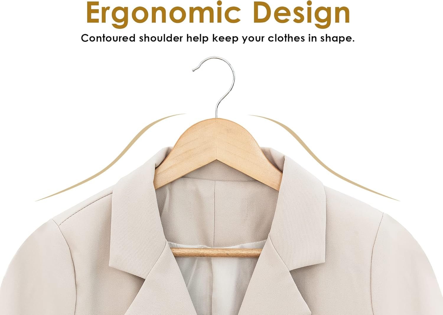 Wooden Clothes Hangers (20 - Pack) – Heavy - Duty Natural Wood Coat Hangers for Suits, Shirts, Pants & Jackets - OurOwnHaven