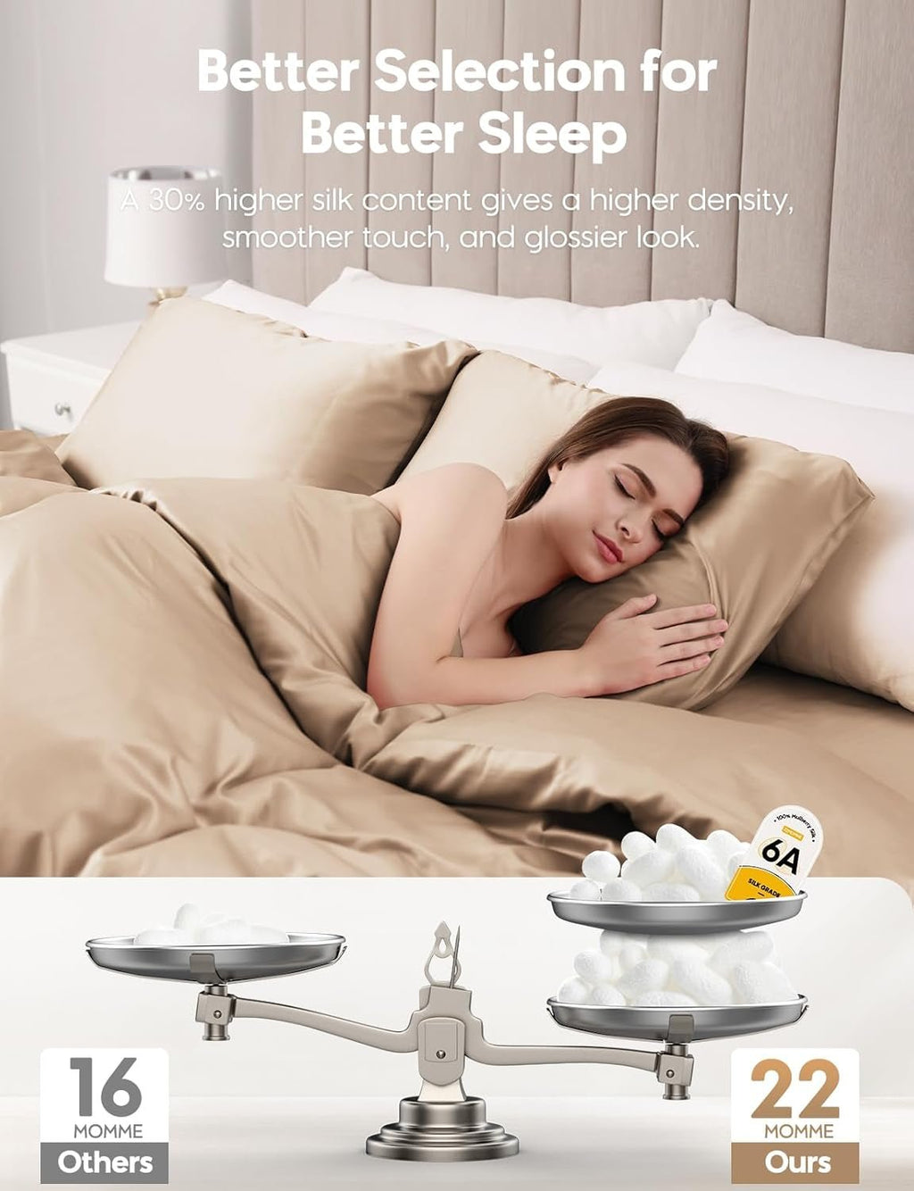 100% Pure Mulberry Silk Pillowcase for Hair & Skin - 22 Momme 6A High - Grade Fibers - Anti - Aging, Anti - Sleep Crease, Cooling Satin Pillowcases with Hidden Zipper, Best Gift Idea (Standard 20X26 Inches) - OurOwnHaven