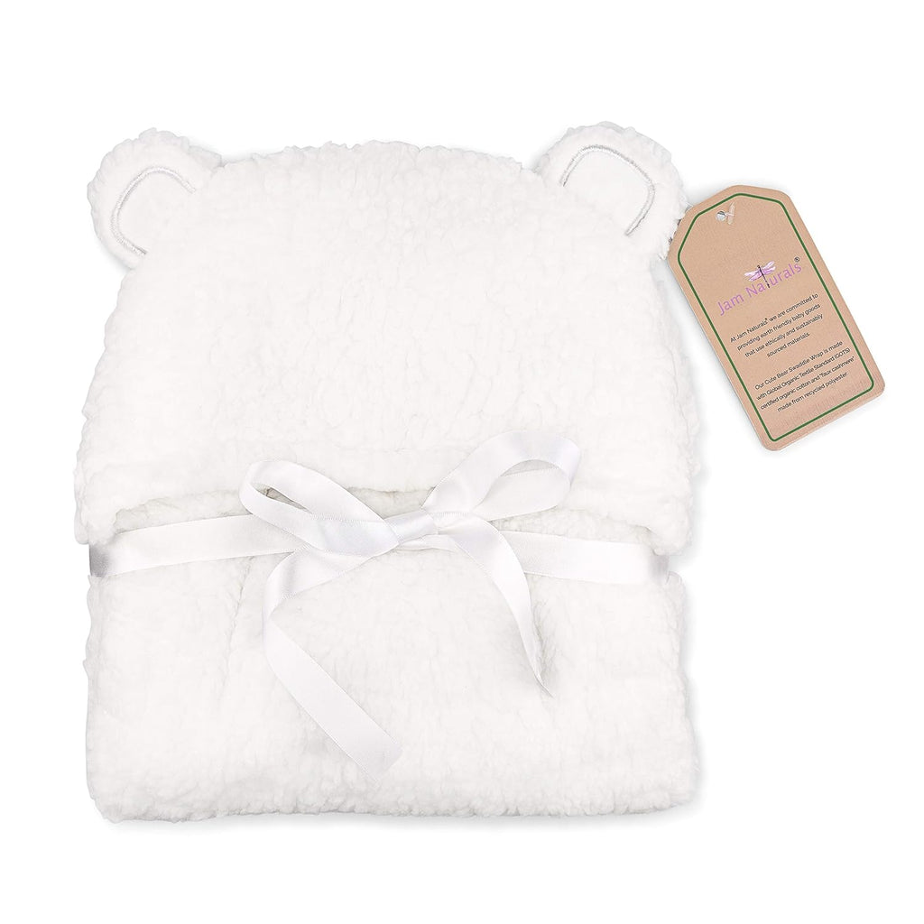 Cute Bear Organic Newborn Swaddle Blanket – Gender - Neutral Soft Cotton Baby Wrap for 3–6 Months (White) - OurOwnHaven