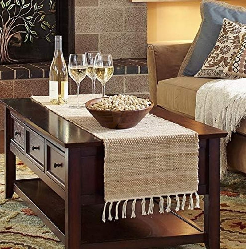 Handmade Natural Jute Table Runner – Eco - Friendly Boho Table Decor for Dining, Weddings & Parties (13”×72”) - OurOwnHaven