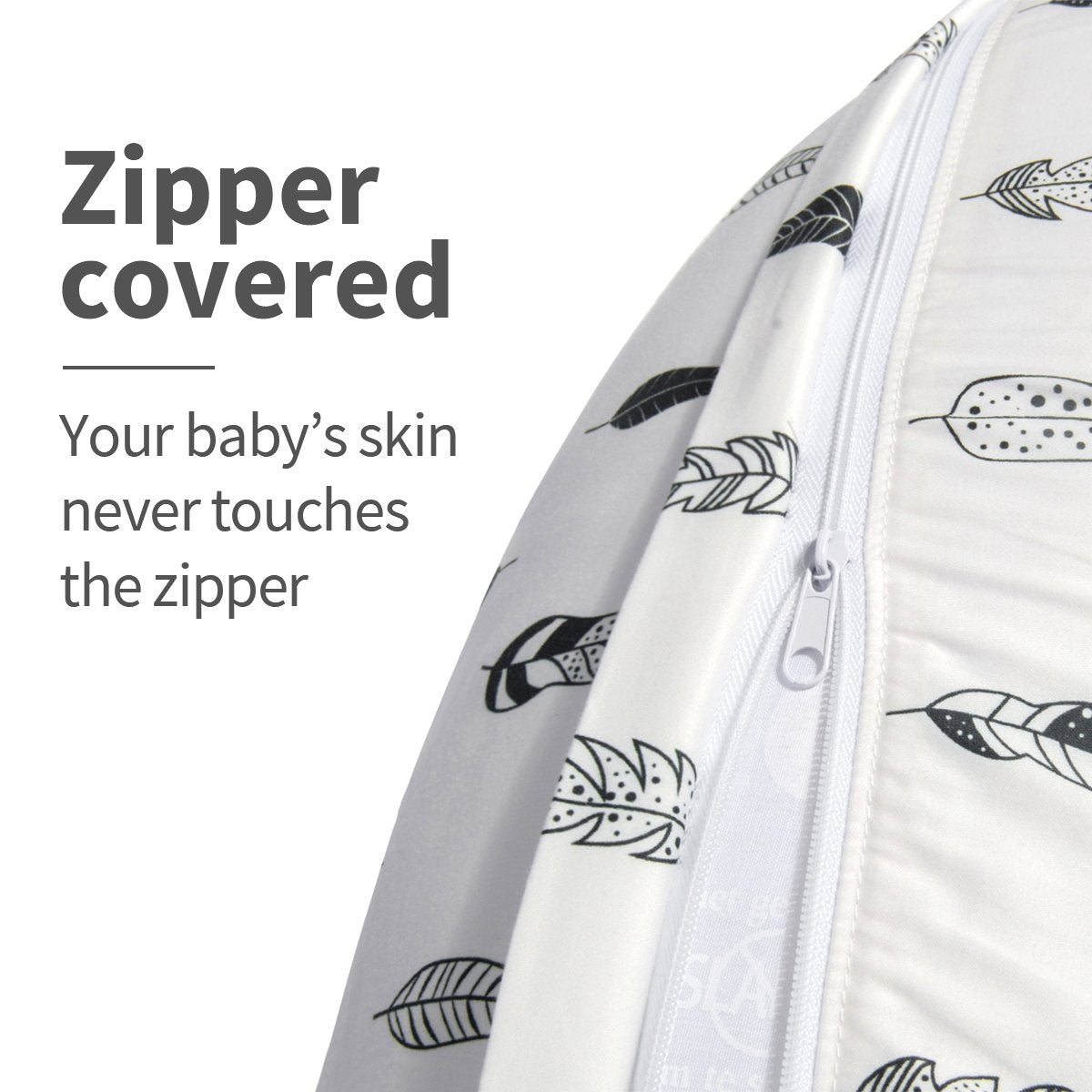 Soft Nursing Pillow Cover Slipcover – Breathable & Gentle Maternity Breastfeeding Cushion Cover for Newborn Feeding, Feather Print, ZT01 - OurOwnHaven