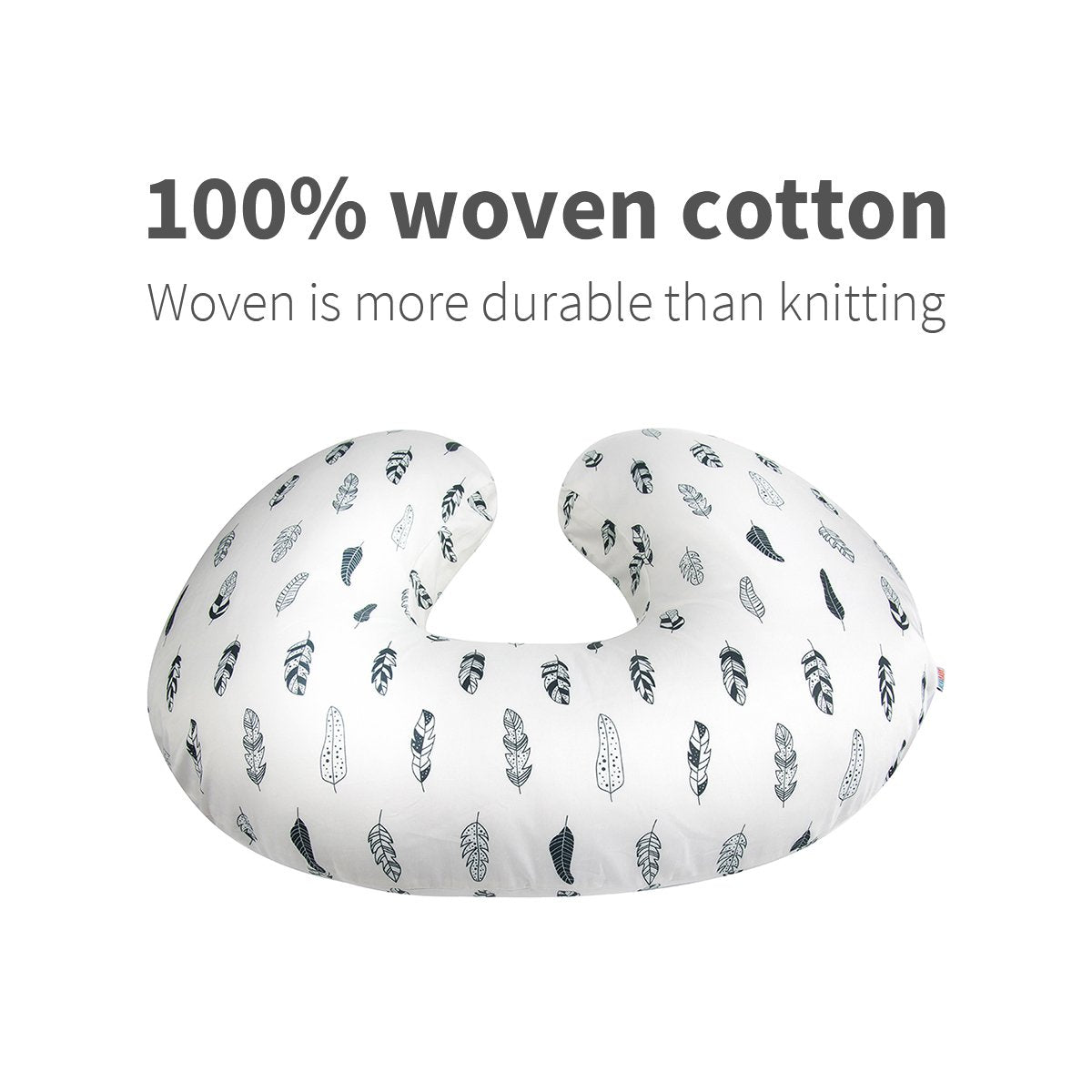 Soft Nursing Pillow Cover Slipcover – Breathable & Gentle Maternity Breastfeeding Cushion Cover for Newborn Feeding, Feather Print, ZT01 - OurOwnHaven