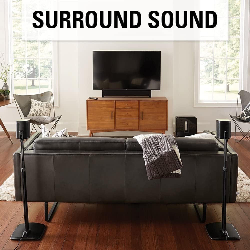 Adjustable Height Wireless Speaker Stands Designed for SONOS ONE (Black) - OurOwnHaven