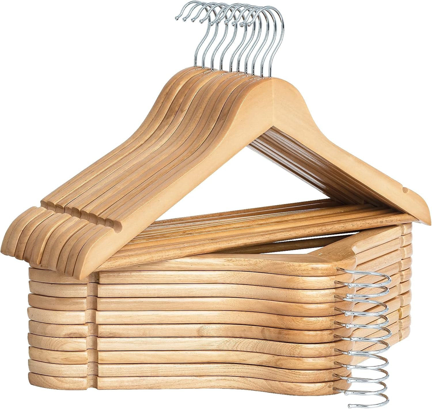 Wooden Clothes Hangers (20 - Pack) – Heavy - Duty Natural Wood Coat Hangers for Suits, Shirts, Pants & Jackets - OurOwnHaven