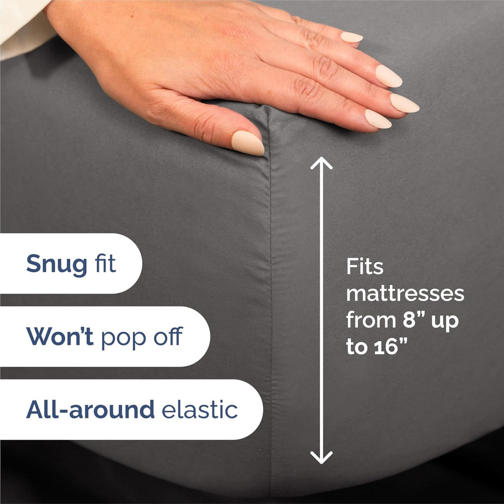 Split King Size 5 Piece Sheet Set - Comfy Breathable & Cooling Bed Sheets Set - Hotel Luxury Bedding for Women, Men, Kids, Teens, Boys & Girls - Deep Pockets, Soft, Wrinkle Free - Oeko - Tex - Dark Grey - OurOwnHaven