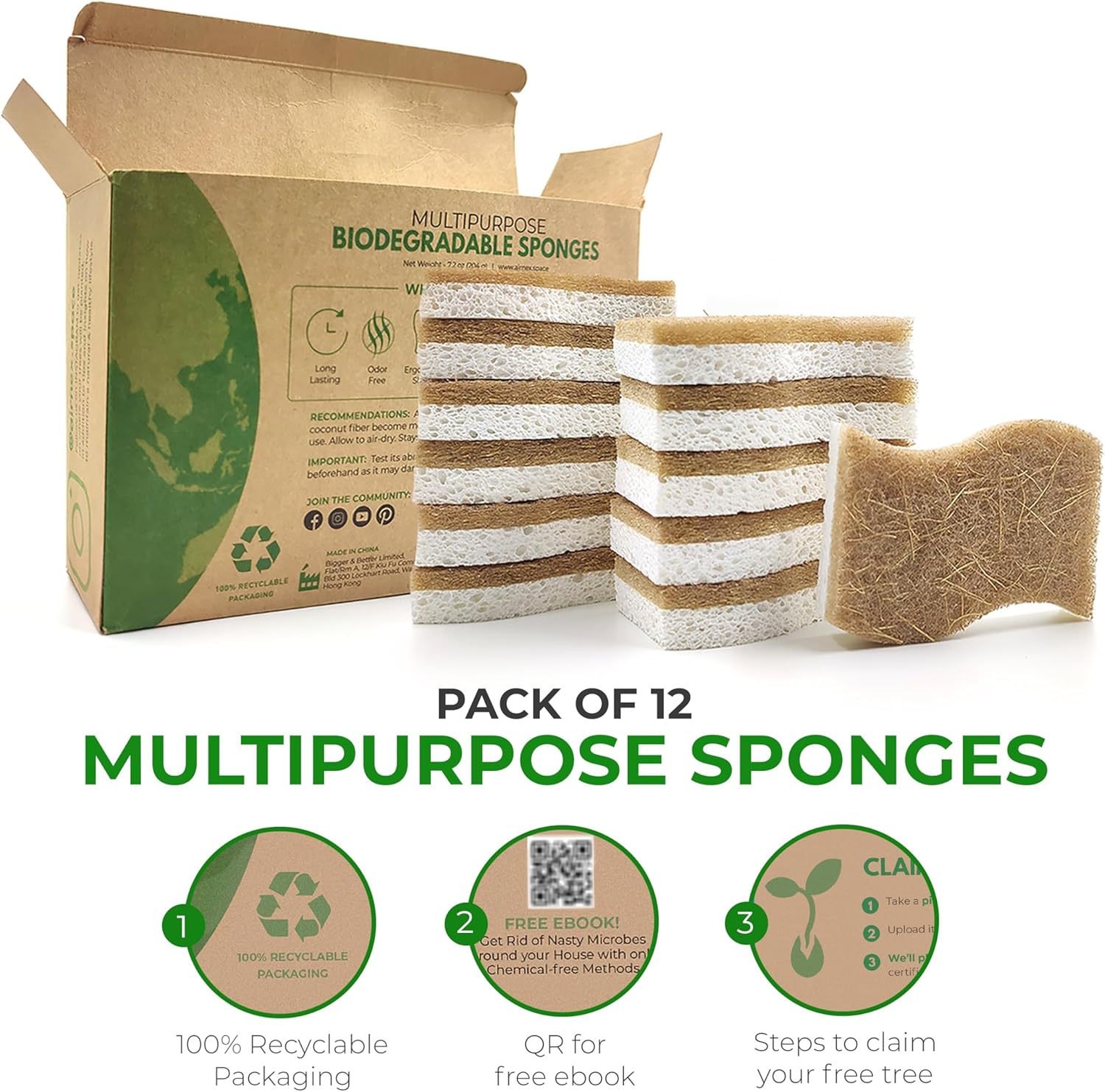 Eco - Friendly Kitchen Sponge Set - OurOwnHaven