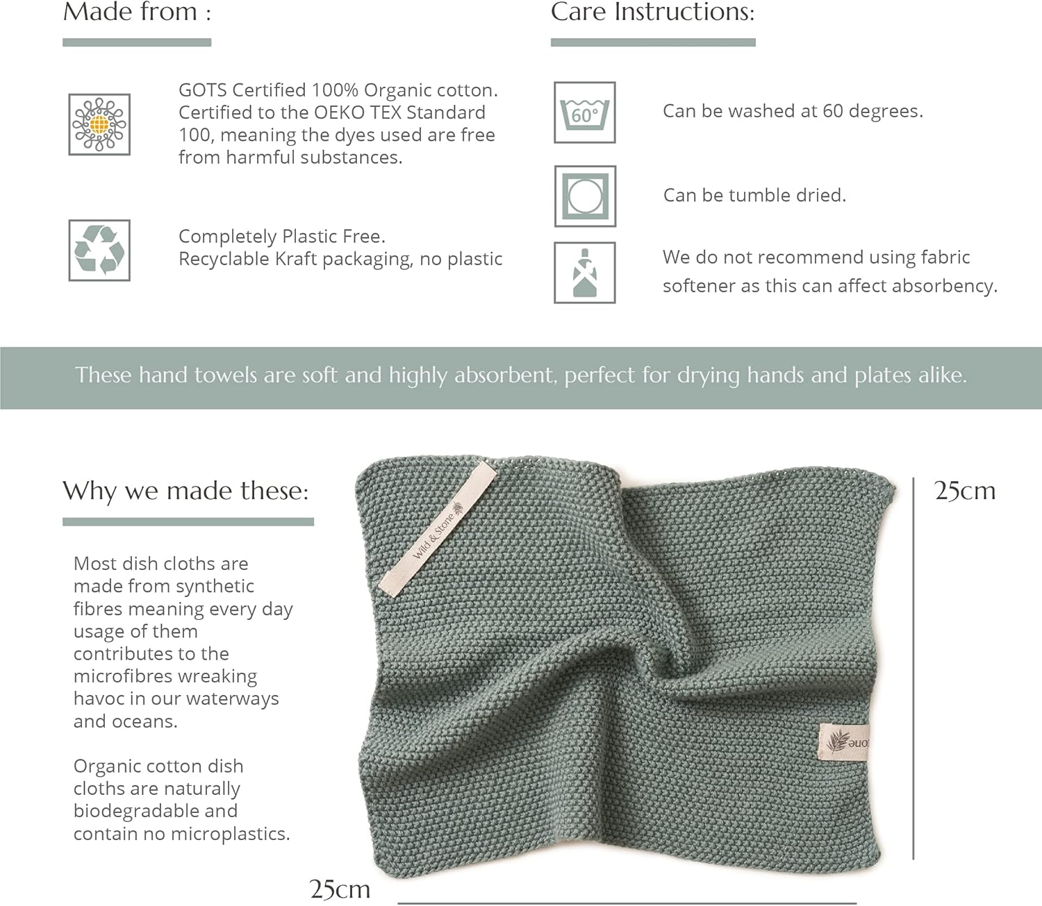 Eco - Friendly Kitchen Sponge Set| Organic Cotton Dish Cloth - OurOwnHaven