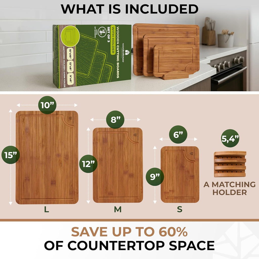 Elegant Bamboo Cutting Board Set - OurOwnHaven