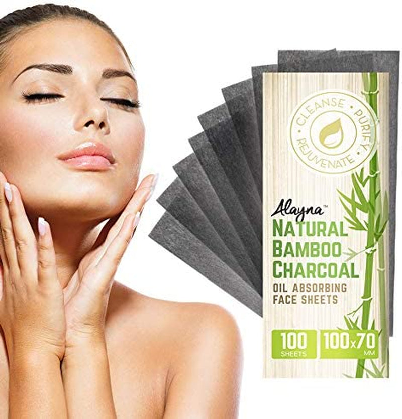 Bamboo Charcoal Oil Blotting Sheets (3-Pack, 300 Count) – Natural Face Blotters to Absorb Shine for Makeup & Skincare