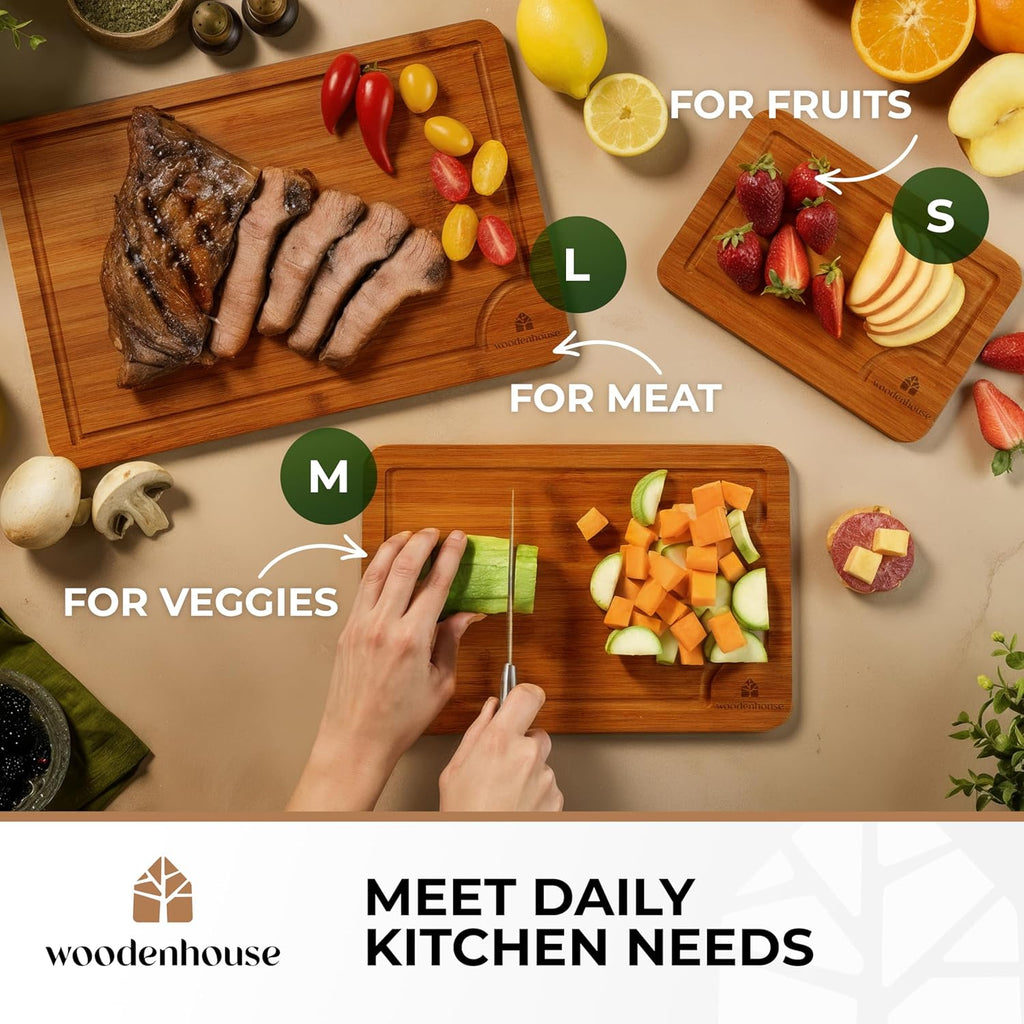 Elegant Bamboo Cutting Board Set - OurOwnHaven