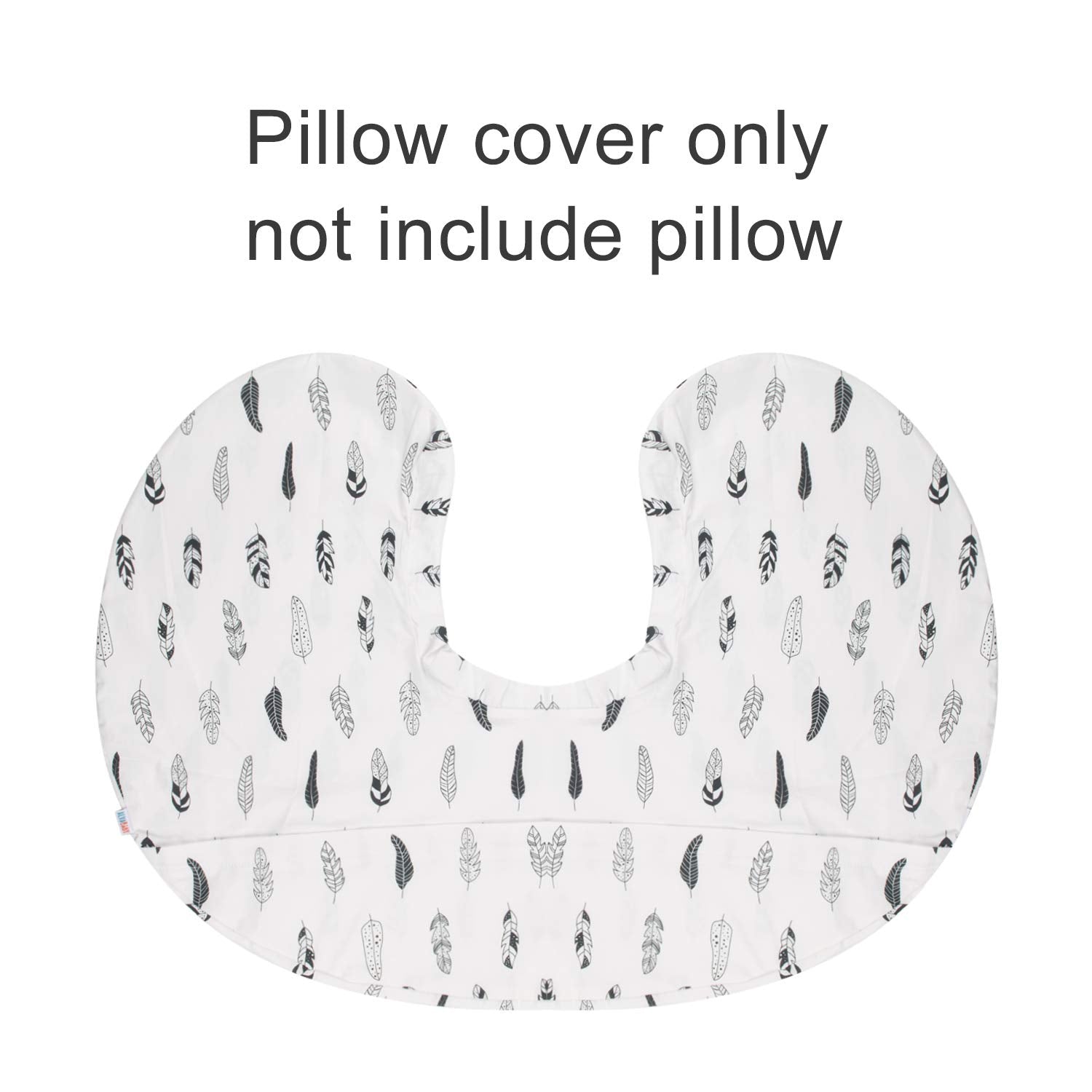 Soft Nursing Pillow Cover Slipcover – Breathable & Gentle Maternity Breastfeeding Cushion Cover for Newborn Feeding, Feather Print, ZT01 - OurOwnHaven