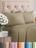 Queen Size 4 - Piece Sheet Set – Breathable Cooling Sheets with Deep Pockets, Ultra - Soft, Wrinkle - Free & Oeko - Tex Certified (Khaki) - OurOwnHaven