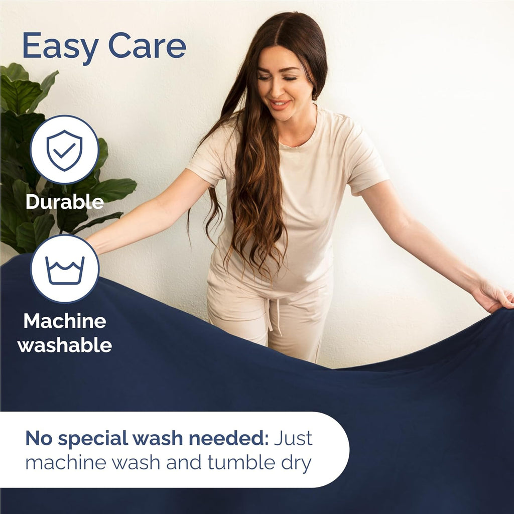 Twin XL 3 - Piece Sheet Set – Breathable Cooling Bedding with Deep Pockets, Soft, Wrinkle - Free & Oeko - Tex Certified (Navy Blue) - OurOwnHaven