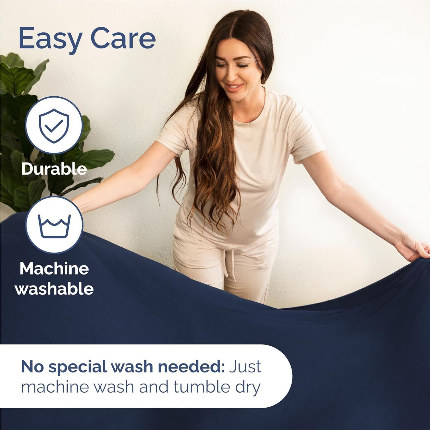 Twin XL 3 - Piece Sheet Set – Breathable Cooling Bedding with Deep Pockets, Soft, Wrinkle - Free & Oeko - Tex Certified (Navy Blue) - OurOwnHaven