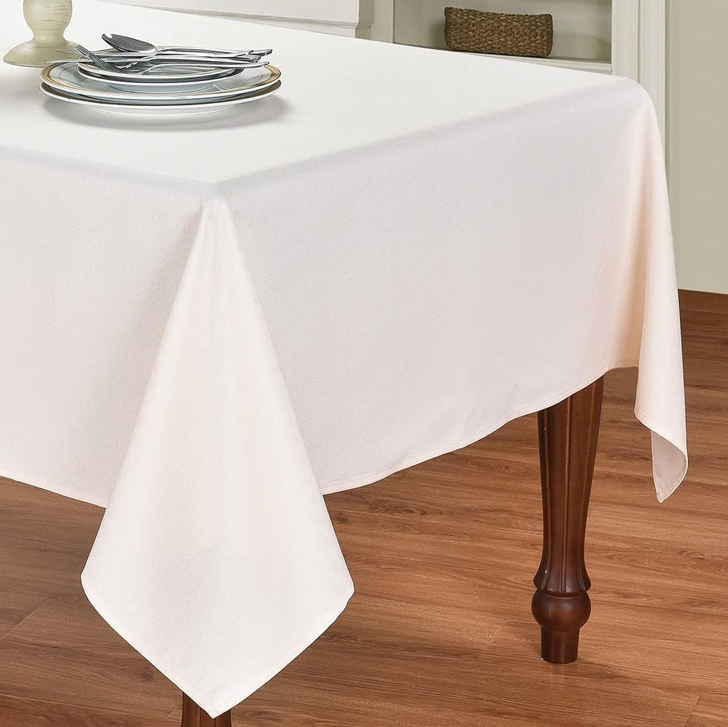 Faux Linen Square Tablecloth 60”×60” – Spill - Resistant, Washable & Wrinkle - Free Indoor/Outdoor Table Cover, Peach Pink - OurOwnHaven