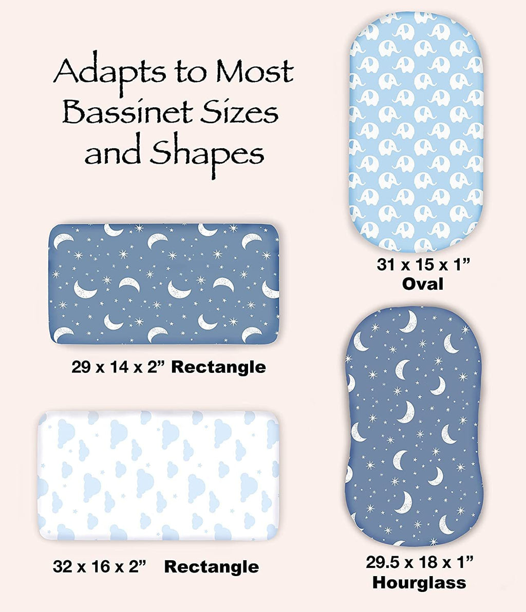 Organic Cotton Jersey Bassinet Sheets (3 - Pack) – Stretch Fit for Halo, Snoo, Graco & Standard Bassinets, Ultra - Soft & Breathable - OurOwnHaven