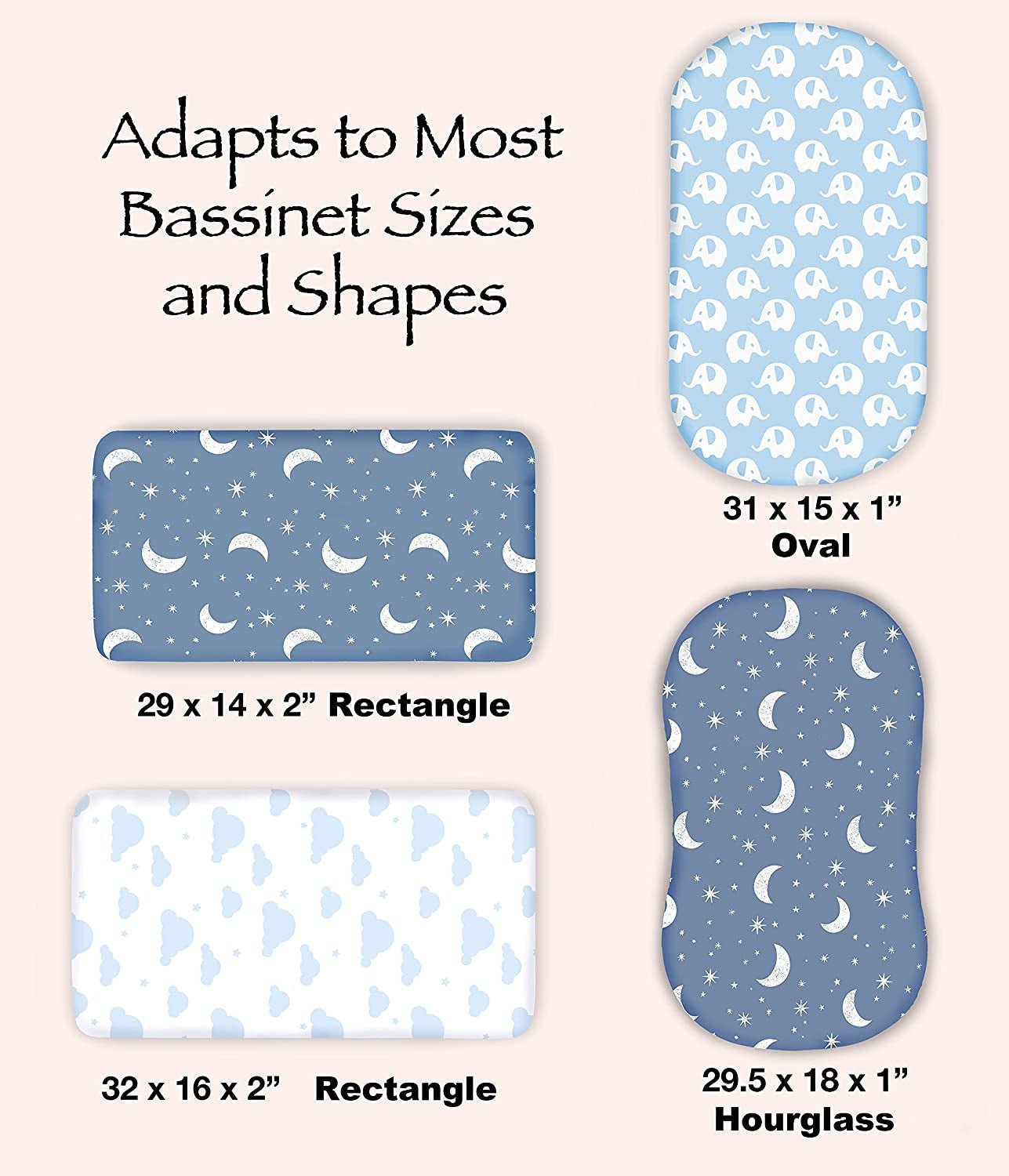 Organic Cotton Jersey Bassinet Sheets (3 - Pack) – Stretch Fit for Halo, Snoo, Graco & Standard Bassinets, Ultra - Soft & Breathable - OurOwnHaven